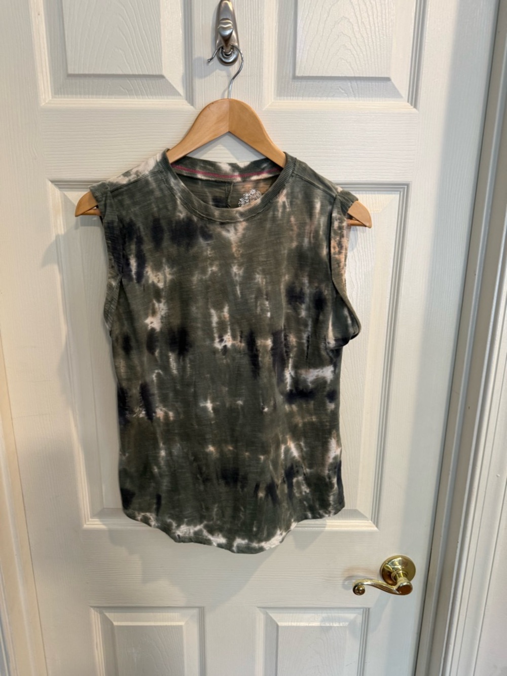 Anthropologie Pilcro Olive Green Tie-Dye Tank Top